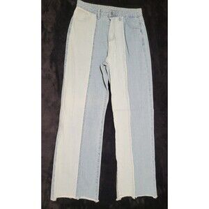 Woman's Two-Tone Colorblock Panel Jeans Y2K 90s Retro Style Size XL